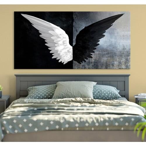 Modern Black White Feather Angel Wings Diamond Embroidery Cross Stitch Full Square Round Diamond Painting Home Decoration N11