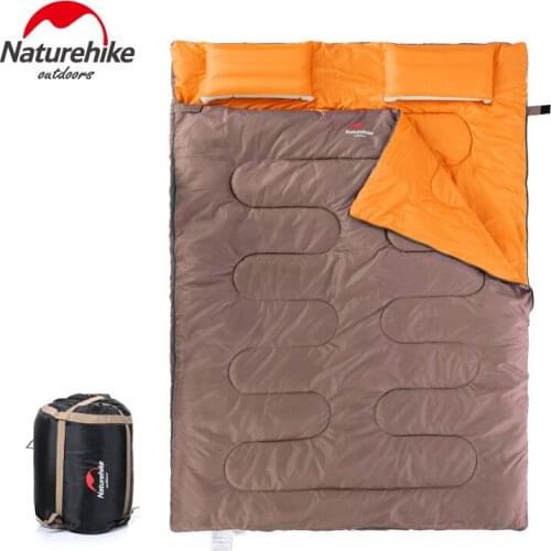 Naturehike New 2 People Cotton Sleeping bag Camping Sleeping bag With Pillow Noon Break Sleeping bag