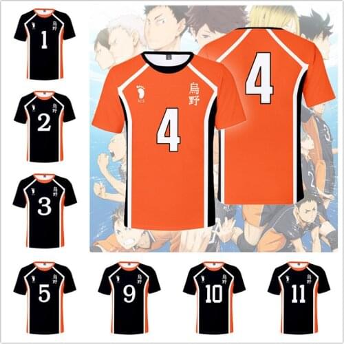 Anime Haikyuu Cosplay Costume Karasuno High School Volleyball Club Hinata Shyouyou Kageyama Tobio Sportswear student Jerseys