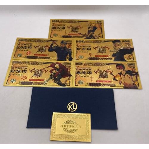 We Have More Manga Japanese Anime Fate-Stay-Night 10000 Yen Gold Banknotes for Souvenir Gifts and Collection