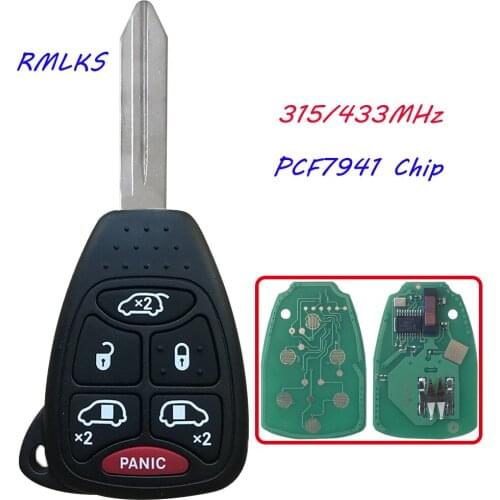 Uncut 6 Button Remote Head Key Fob Keyless Entry Transmitter for Chrysler For Jeep For Dodge M3N/OHT 315Mhz for USA market