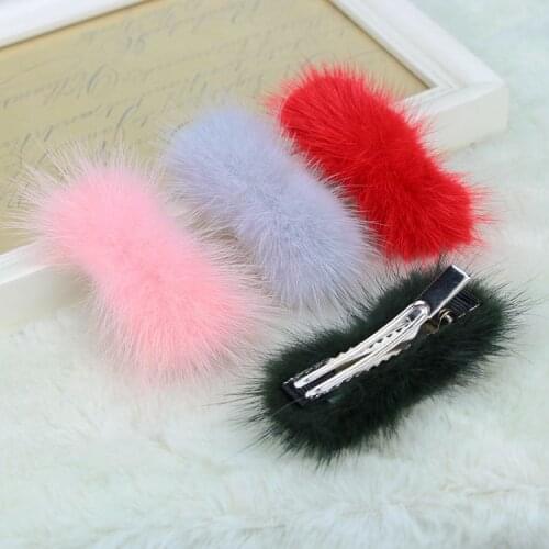 100% real Genuine mink Fur hair clip Women Accessory flurry headband hair ties holder highgrade luxury fashion hair clip t5