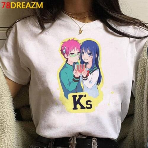 Saiki k tshirt top tees women couple clothes vintage 2021 top tees streetwear ulzzang