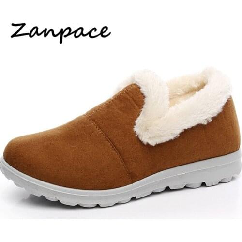 ZANPACE Womens Boots Winter Snow Boots Keep Warm Plush Womens Shoes Home Inside Cotton Casual Boots Fur Non-slip Boots