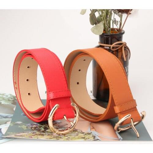 Ladies Pin Buckle Belt Wild Decorative Skirt Jeans Belt Round Buckle Fashion Simple Student Black Belt Width Buckle Length Style