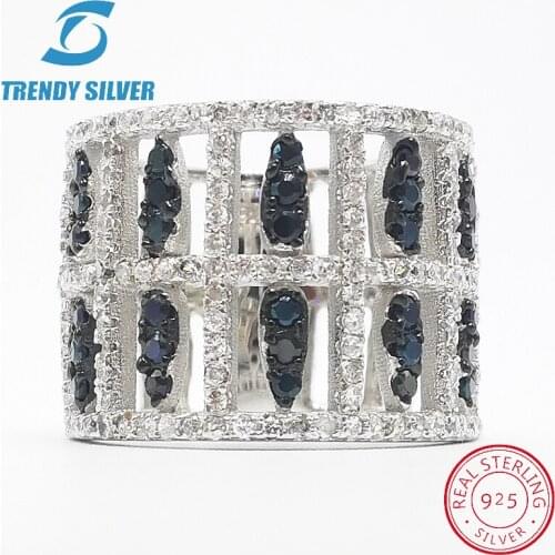 Vintage rings silver real 925 sterling jewelry for women rose gold with stone zircon solid elegant