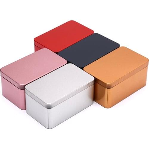 1PC Tin Box Metal Tin Jars Iron Tea Box Candy Chocolate Organizer Storage Boxes Bins Biscuit Container
