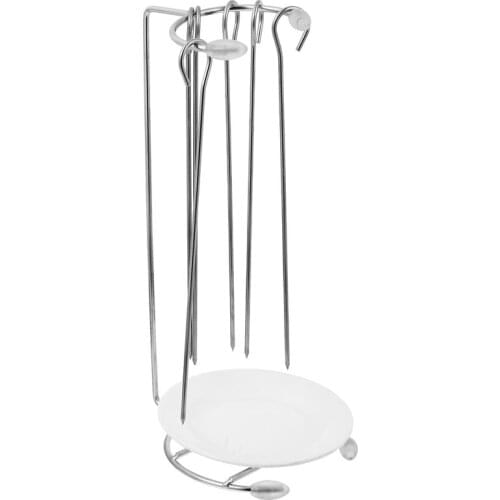 1 Set Barbecue Skewer Needles Hanging Rack Stainless Steel Skewers Shish Kebab BBQ Camping Flat Forks Gadgets Kitchen Utensils