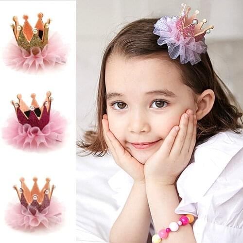 0-5Years Old Baby Crown Hairpin 2021 Hot ChildrenS Birthday Parth Princess Crown Hair Little Girl Cute Hairpin Hair Side Clip
