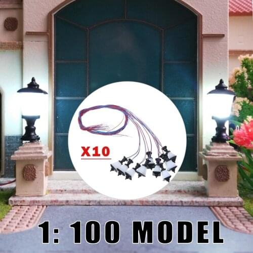10pcs 1:100 Scale Model Railroad Train Street Light 1.9cm LED Lamps Kit Mini Garden landscape Sand Table Model Parts