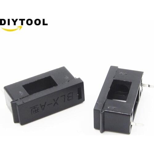 10Pcs 5x20mm Fuse Holder With Cover Chassis/Panel Mount BLX-A Black For PCB Board