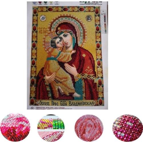 2021 DIY Diamond Painting Crystal Diamond Embroidery Cross stitch Religious Icon 5D glass Mosaic New Year Decoration for Gift