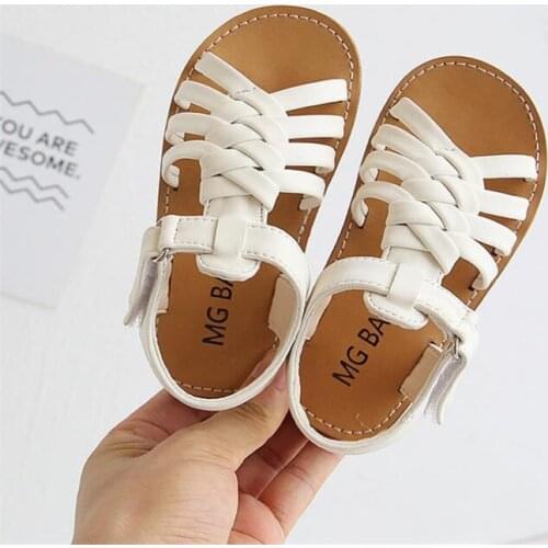 2021hot Boy Girls summer sandals Fashion Roman Open toe Sandals child classic Braided cross belt Soft bottom non-slip flat shoes