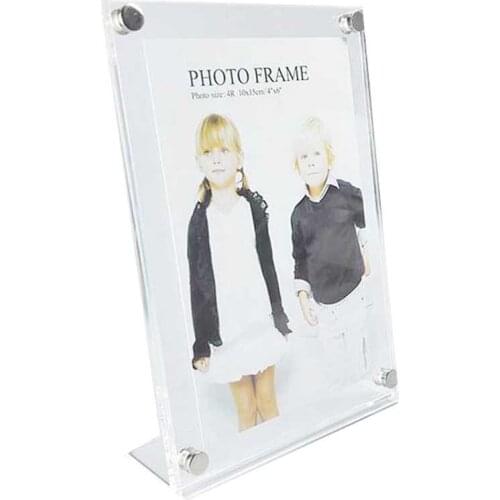 30 units/pack)L-Frame Vertically Insert Acrylic Plexiglass Photo Picture Frame with Standoff ,Slanted Sign Holders PF039