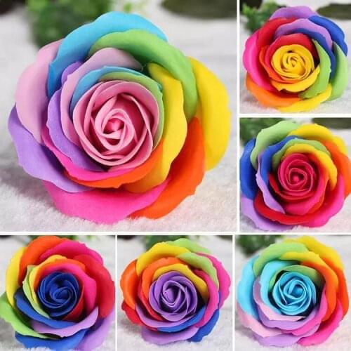 9pcs Soap Flower Rose Colorful Rose Valentines Day Gift Gift Gift Imitation Eternal Flower for a Girlfriend Jewelry Box Flower