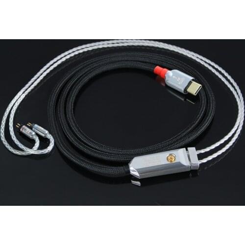 RANKO ACOUSTICS RAC-6060 6N OCC Silver Cable with Built-in DAC AMP Type C to 078/MMCX MQA Support up to DSD512/32bit/768KHz