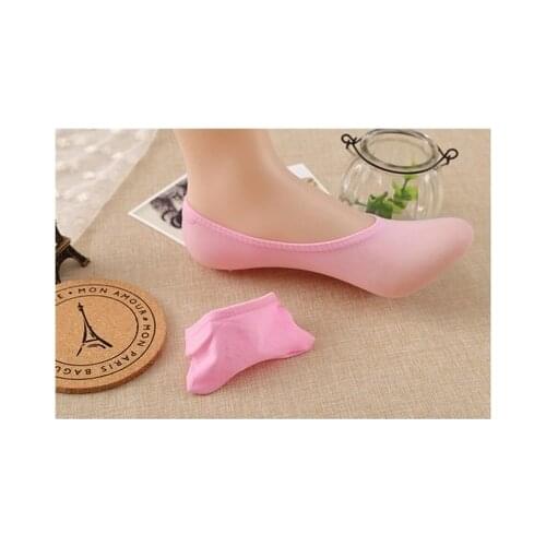 Free Shipping Candy Colors Bamboo fiber Womens ankle Socks super invisible sock anti-slip ladys female sox woman