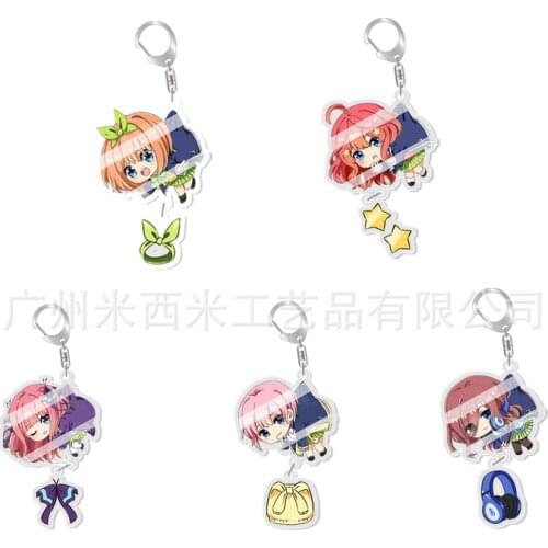 The Quintessential Quintuplets Keychain Acrylic Nakano Ichika Nino Miku Yotsuba Itsuki Cute Cartoon Pendant Keyring