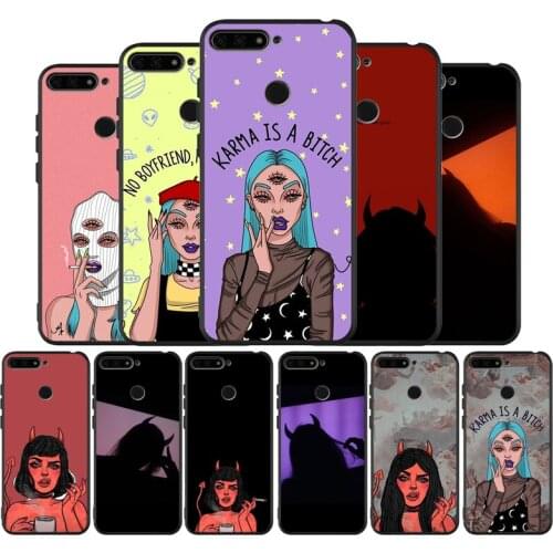 Lovely Devil Woman Sexy Girl Black TPU Silicone Soft Phone Case For Honor 8X 9 8 10 20 30 Lite Pro MATE 9 10 20 30 Pro Lite