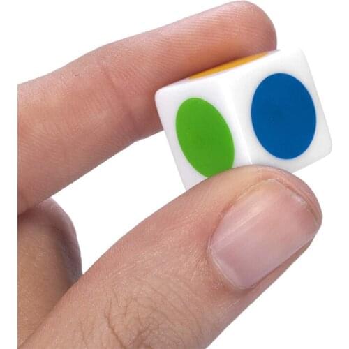 A0KA 10Pcs Colorful Acrylic Dice 6 Sided Dice 16mm Round Colorful Pattern Rounded/Square Cornered For Kid Toys Board Games