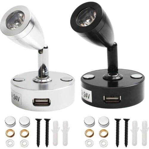 DC 12V 24V LED Spot Bedside Reading Lamp RV Reading Light 3W Boat Light Camper Truck Caravan Motorhome Home Interior Lighting