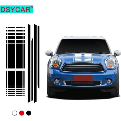 DSYCAR 1Set Car Hood Trunk Engine Rear Side Stripes Car Stickers Body Kit Decal for Mini Cooper Countryman R60 2013-2016