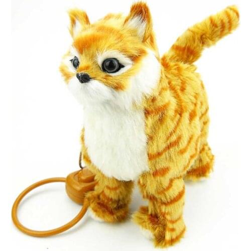 Electronic Cat Robot Cat Toy Electronic Plush Pet Toy Singing Songs Walk Mew Leash Kitten Toys For Children Birthday Gifts