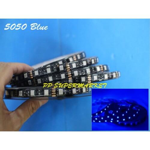 5M 5050 Red /Green /Blue/ RGB /White/ Warm white / color LED 60led/m Strip light Flexible Light Black PCB IP65 12V