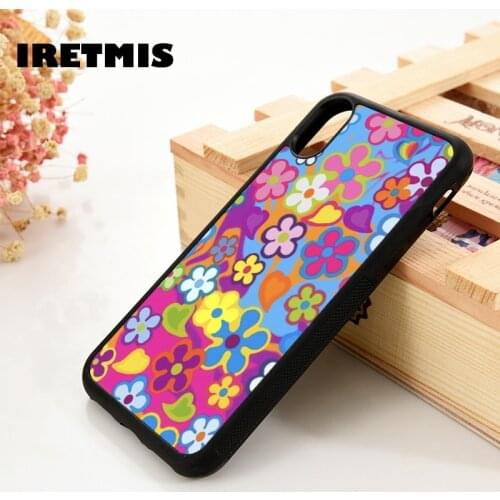 Iretmis 5 5S SE 6 6S TPU Silicone Rubber Phone Case Cover for iPhone 7 8 Plus X Xs 11 12 MINI Pro Max XR Flower bomb colorful