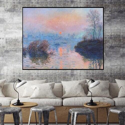 Oil Painting By Numbers "Sunset Lake" Drawing on Canvas HandPainted Art Gift DIY Picture By Number Kits Wall Decor