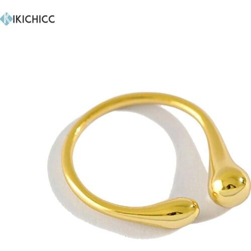 KIKICHICC 925 Sterling Silver Gold Charm Beads Resizable Rings Adjustable Women Party Fashion Fine Jewelry 2021 Wedding