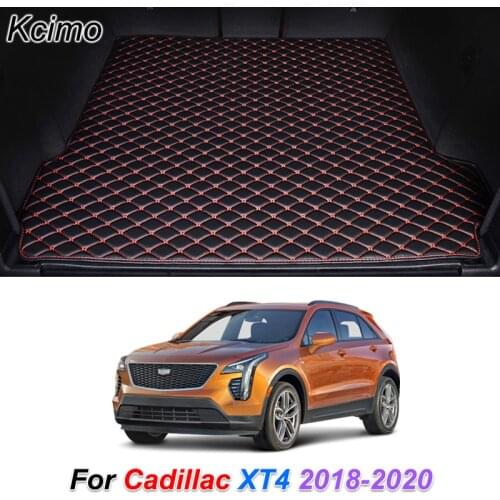 Leather Car Trunk Mat for Cadillac XT4 2018-2020 Cargo Liner Trunk Floor Pad Carpet Auto Accessories