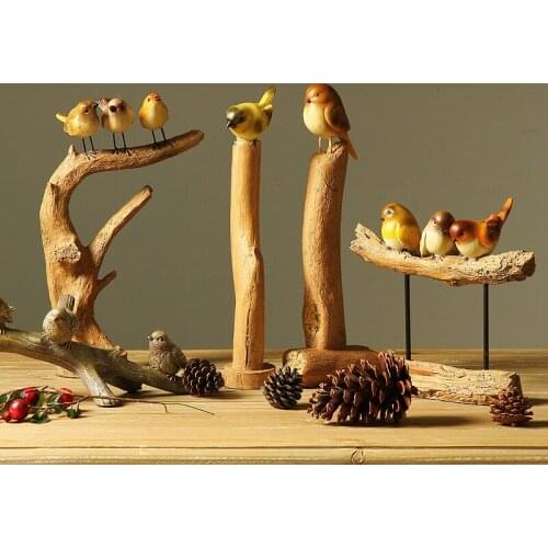 American country creative gift new bird stump study the living room decoration crafts Home Furnishing Decor package mail