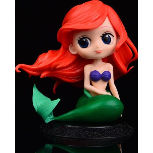Disney 10-23cm Cartoon Q Posket Mermaid Princess Little Mermaid Super Premium SPM Figure PVC Model Toy for Kids Birthday Gift