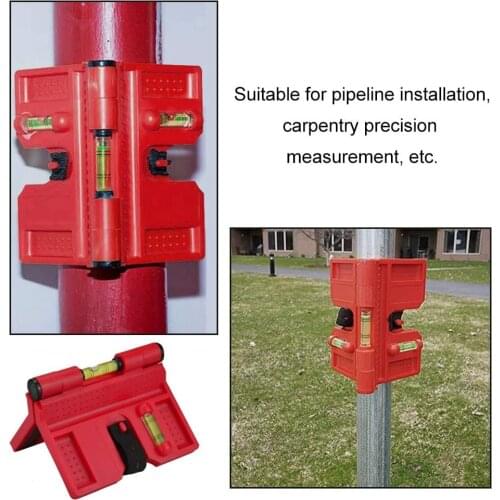 Level Fence Post Pipe Magnetic Adjustable With Strap Horizontal Vertical 3 Vials Activity Tube Angle Meter