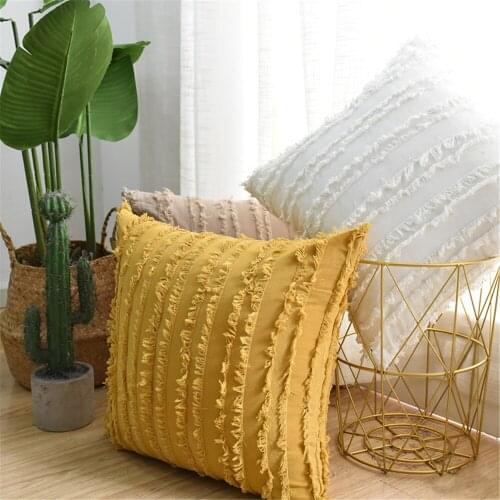 Tassels Cushion Cover Pillowcase Solid Color Pillow Case Decor Sofa Throw Pillows Room Pillow Cover Decorative