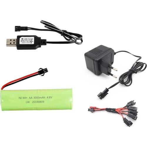 4.8v 3000mah NiMH Battery +4.8v Charger For Rc toys Cars Boats Guns Tanks 4.8v Rechargeable Battery Ni-MH AA Battery