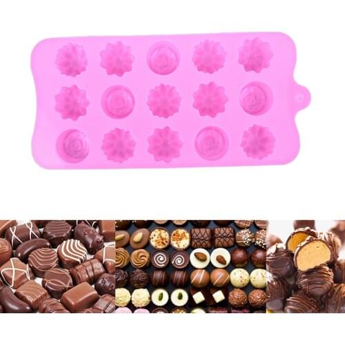 New Silicone Chocolate Mold 15 Cavity Chocolate Baking Tools Non-stick Silicone Cake Mold Jelly And Candy Mold 3D Mold DIY Best