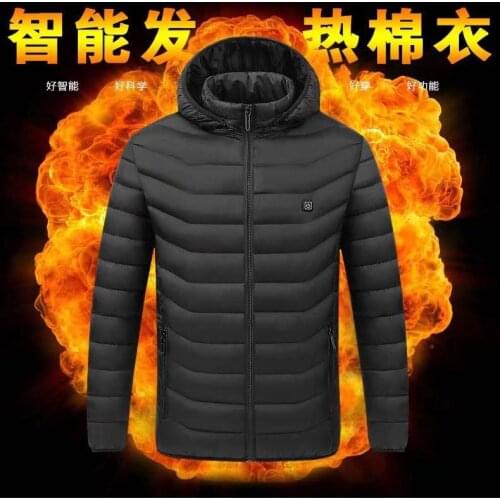 ANSZKTN new Zone 4 heating suit USB Electric Heated Jackets Outdoor Long Sleeves Heating Hooded Coat Warm Winter Clothing