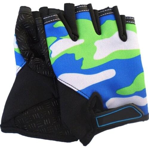 Half Finger Gloves Children Kids Anti Slip Breathable Moisture Wicking Girls Boys Outdoor Cycling Gloves