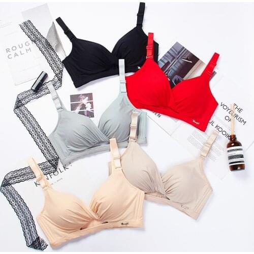 Simple Solid color Wireless Women Fashion Comfortable Breathable Lingerie Female Bralette Seamless Push Up Underwear Girl Brassi