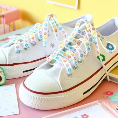 Little Daisies Shoelaces Cartoon Printing Fashion Unisex Flat Shoe laces High-top Canvas Sneakers Shoelace Sports Shoelaces