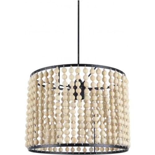 Modern pendant wooden lamp loft nordic hanging light fixtures black pendant light white wooden beaded lamp kitchen dining room