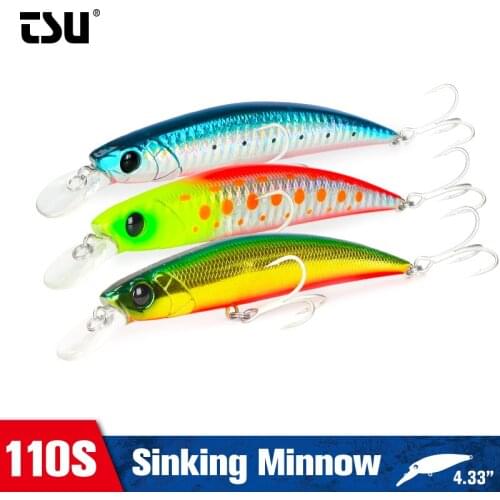 TSURINOYA 110S Minnow Suit 3pcs Saltwater Fishing Lure DW77 110mm 22g Long Casting Sinking Hard Bait Winter Jerkbait Wobbler