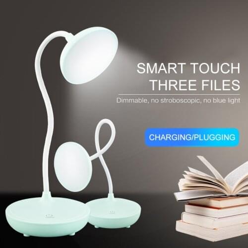 USB Table Lamp Flexible Lamp Table Clip Type Wireless Table Lamp Touch 5w Rechargeable LED Reading Table Lamp Study 3 Modes