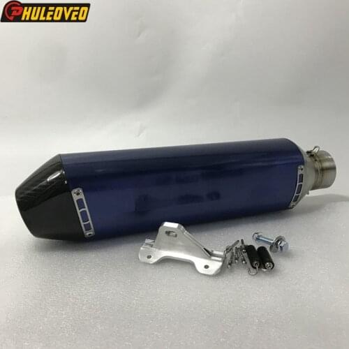 Universal Blue Stainless Steel Customized 38mm/51mm/54mm/57mm/61mm/63mm/65mm/67mm/70mm L:460mm Motorcycle Exhaust Muffler Escape