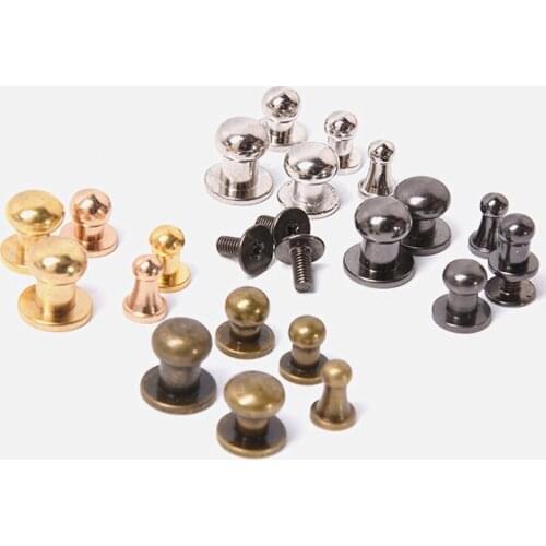 XUNZHE Rivets 20pcs Great Quality Copper Pacifier Nail Luggage Leather metal Craft Solid Screw Nail Rivet flank strap Rivets