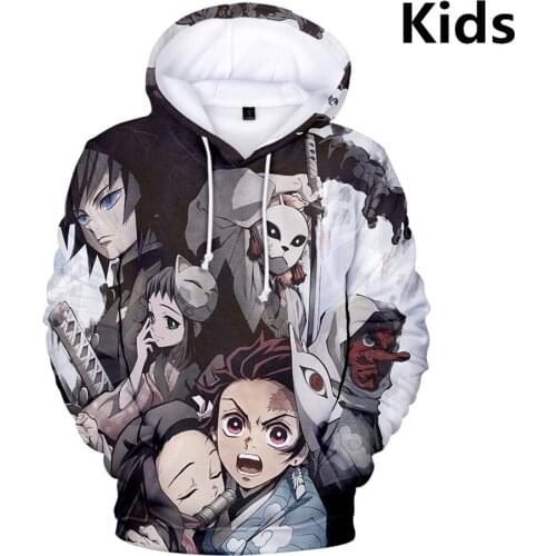 Child Hoodies Hoodie Sweatshirt Jacket Coat Teen Clothes Tops Demon Slayer Kimetsu No Yaiba 3D Print Boys Girls Long Sleeve Full