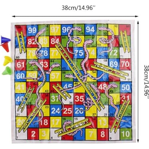 Snake Ladder Educational Kids Toys Interesting Portable Flying Chess Family Party Board Game Set