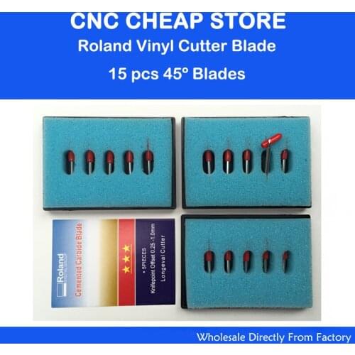 1Set(15pcs) Extra Long Service Life 45 Degree Roland Liyu Refine Redsail Rabbit Blades Vinyl Cutter Knife Cutting Plotter Bit